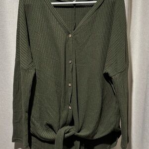 Elegant Olive Button-Down Shirt